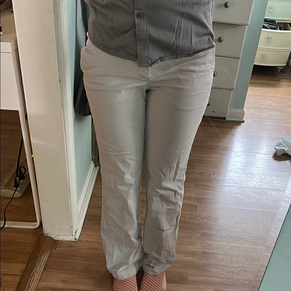 Old Navy Beige Boot-Cut Khakis